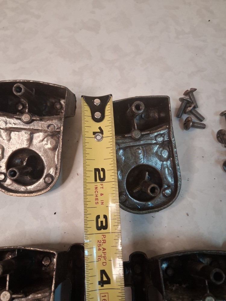 6 Vintage hammered Hardware Brass Drawer Pull Stirrup Handle Arts & Crafts T6