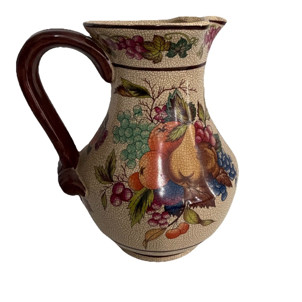 VINTAGE POTTERY PITCHER Fruit