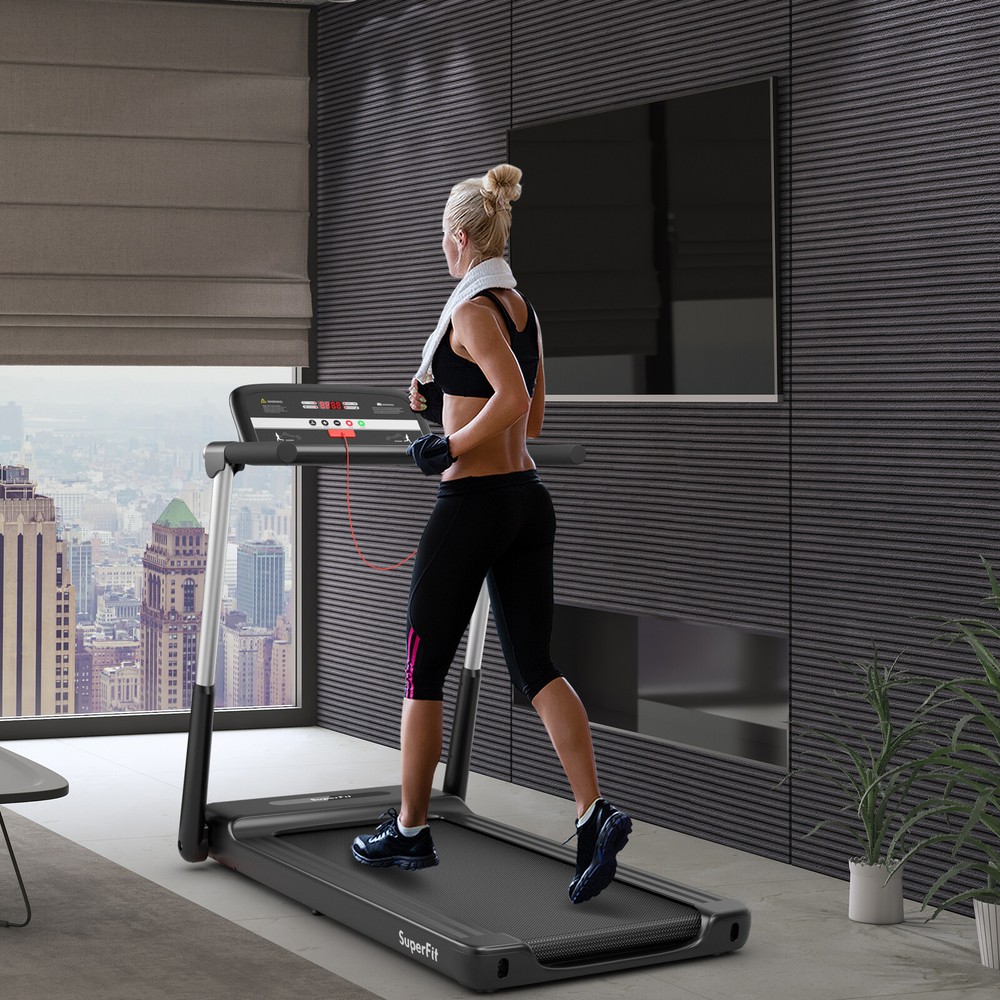 2.25HP Folding Treadmill with LED Display & APP Control Walking Jogging Running
