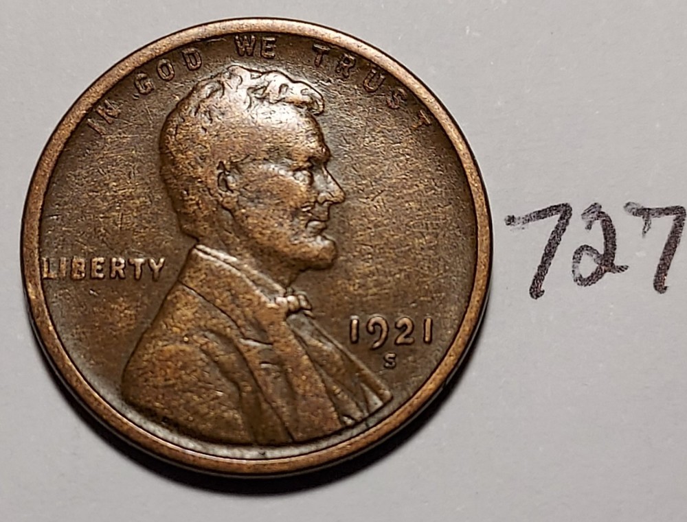 1921-S Lincoln Wheat Cent   #727