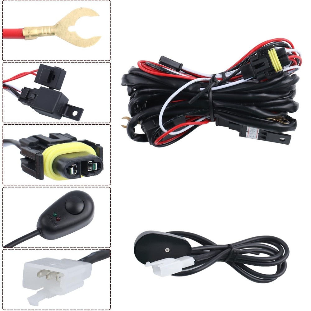 LED Fog Light Assembly with Wiring Harness and Switch FIT 2019-2023 Ram 2500 ...