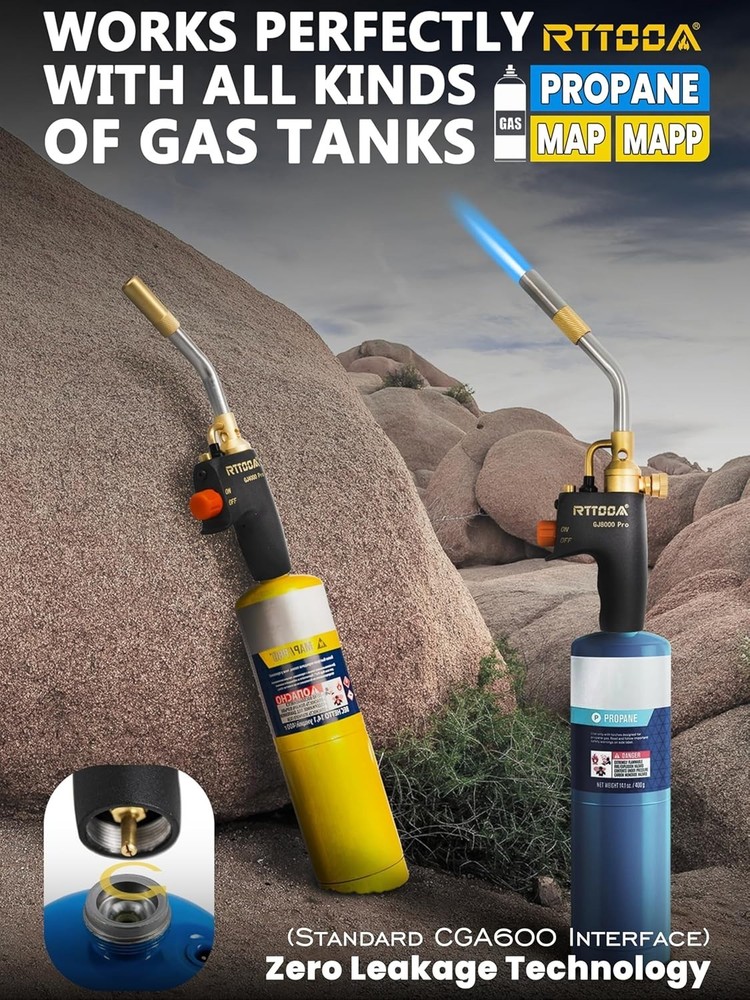 Industrial Propane Torch Head: High Power, Adjustable Flame, Certified
