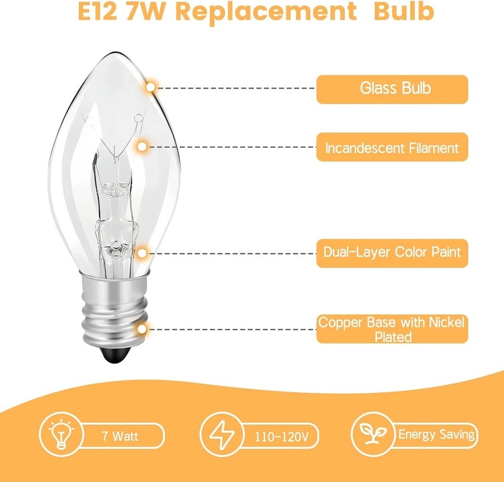 Flea Trap Light Bulb Replacement, 10 Pack 7W Replacement Bulbs for Flea Traps in
