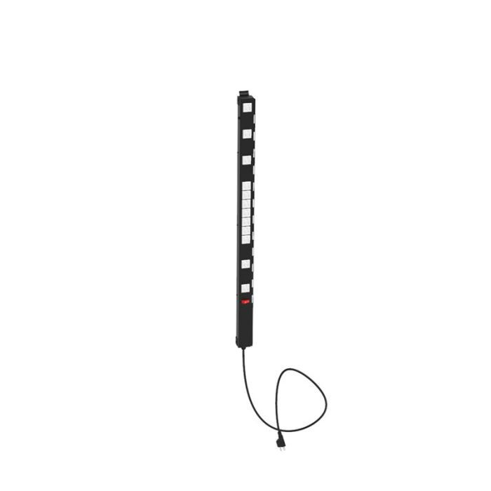 Penn Elcom Slim Vertical Rack Mount PDU with 12 x US White Output Socket - PDU12