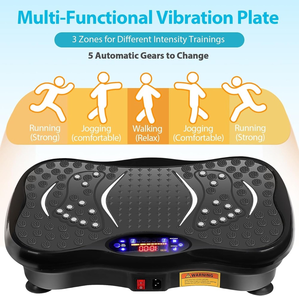 Whole Body Vibration Platform Machine with Remote & Loop Bands Home Gym