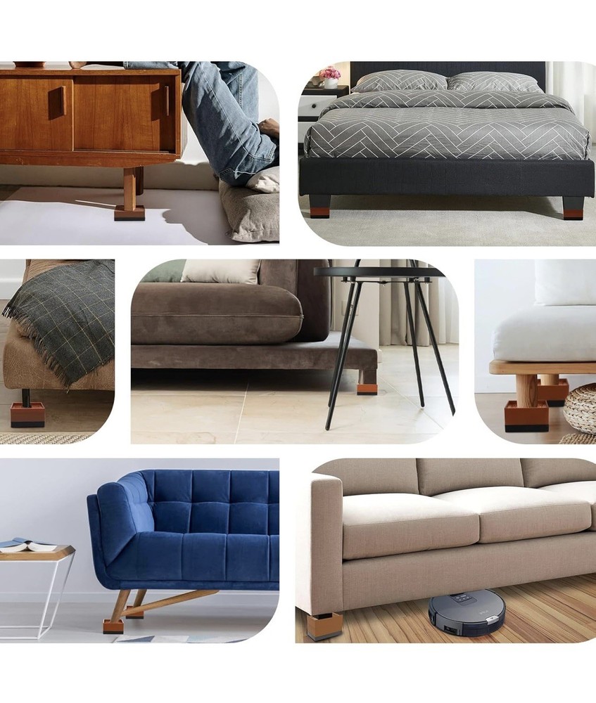 Furniture Risers Rectangle Adjustable Risers Blocks for Bed Sofa Table and Co...