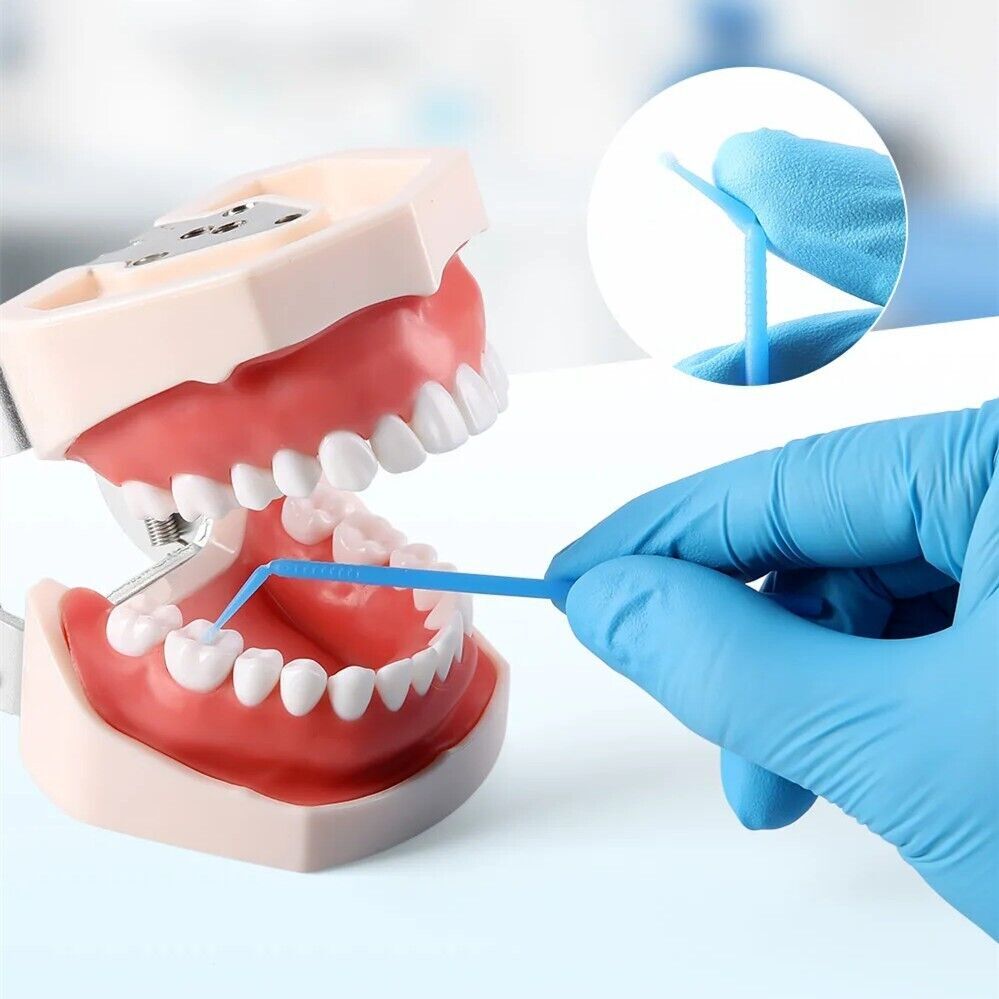 100pcs Dental Micro Applicator Brush Tips Disposable Bendable Sticks Cleaning