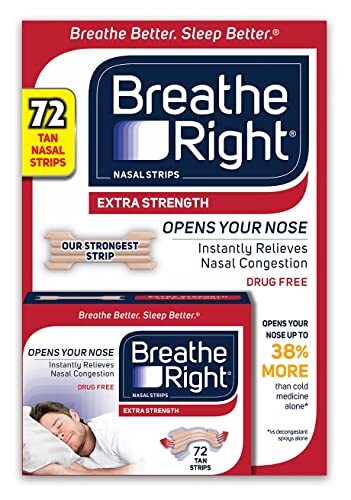 Breathe Right Extra Strength Tan Nasal Strips - 72 Count