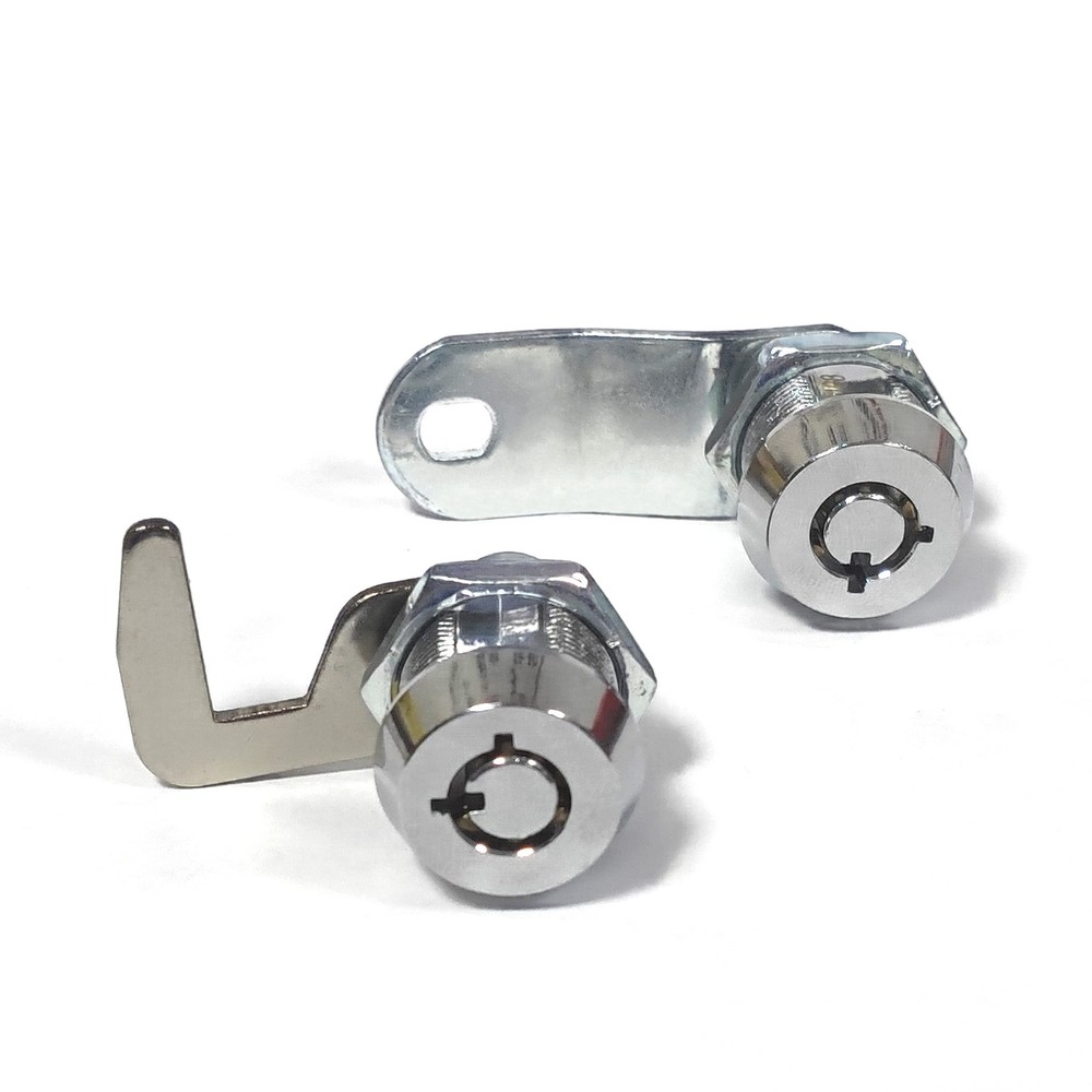 2 Pack Toolbox Lock 5/8" Tubular Cam Replacement Hook Keyed Chrome