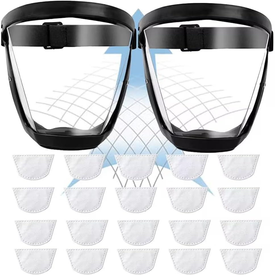 2Pcs Super Protective Face Shield,Anti-Fog Protective Full Face Shield, Face Shi