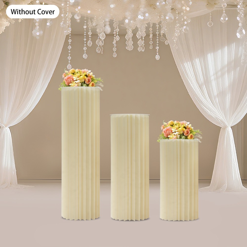 3PCS Foldable Paper Column Display Stands for Party Reusable Round Display Stand