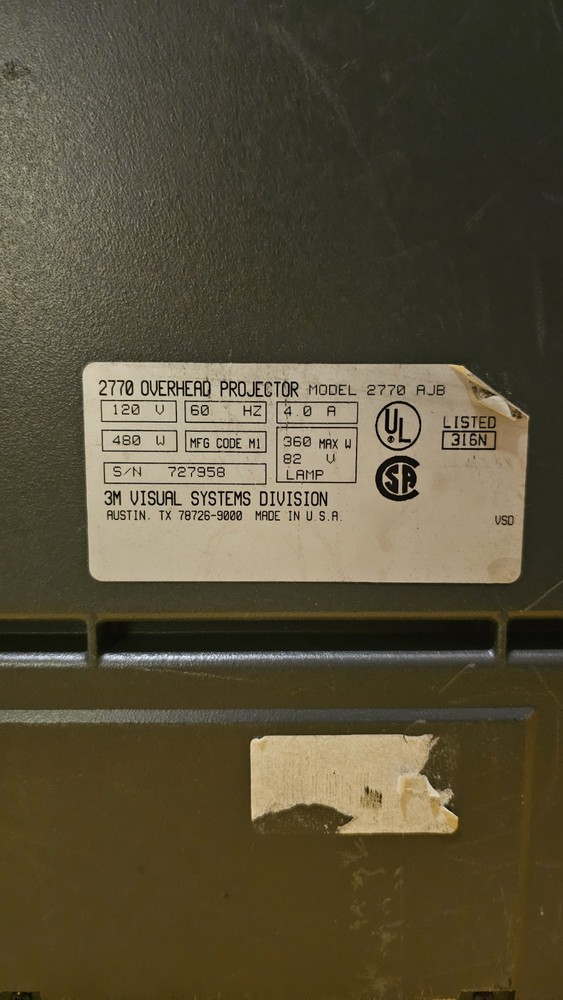3M 2770 Overhead Projector