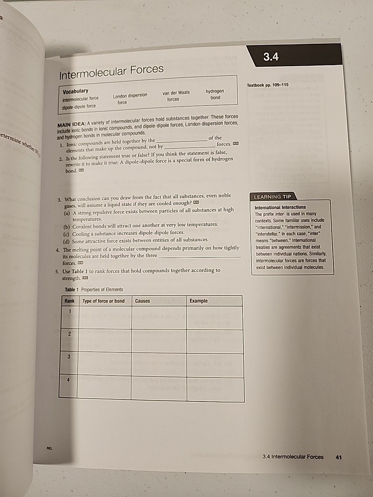 Nelson Chemistry 11: University Preparation Student Textbook + Study Guide Clean