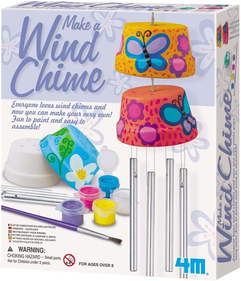 4M Make A Wind Chime Kit - Arts & Crafts Construct & Paint A Wind Powered Mus...
