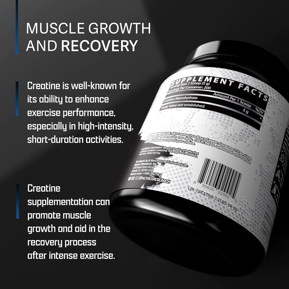 Nutrex CREATINE Monohydrate Bulk Powder Micronized Unflavored 400 Svg 2000 Grams