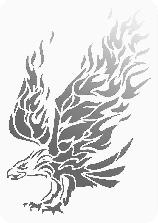 7"x10" Clear Plastic Stencil - Eagle (SA462)*****
