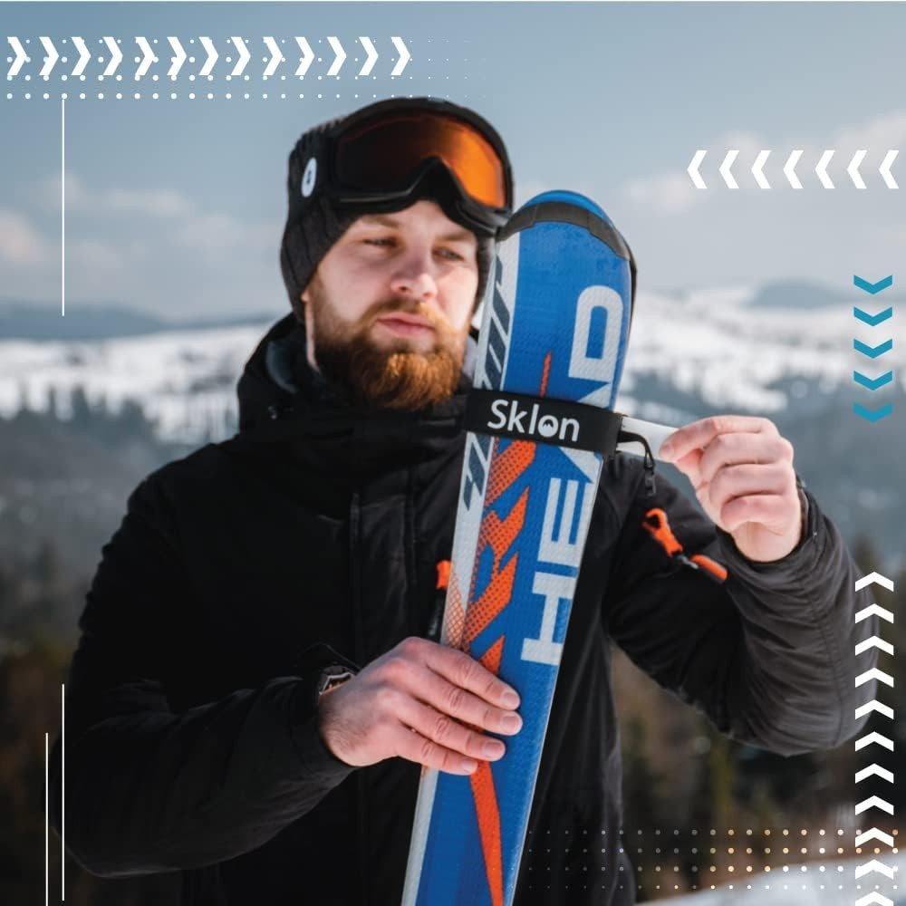Versatile 2-Pack Ski Strap Fasteners - Durable Rubber Clips for Secure Transport