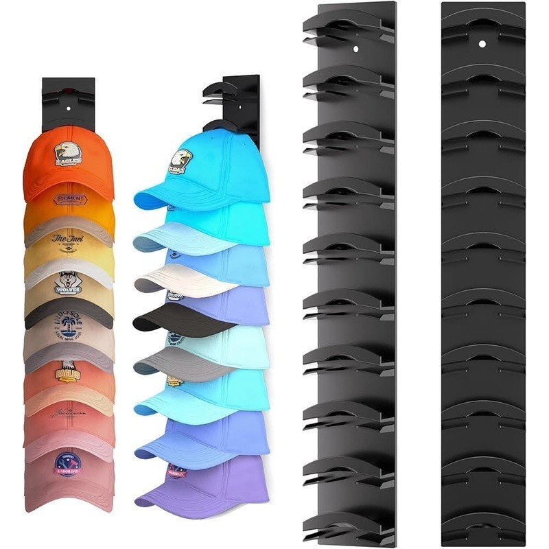 Hat Organizer Wall Mount 20 Caps Adjustable Storage Easy Access Two-Pack New