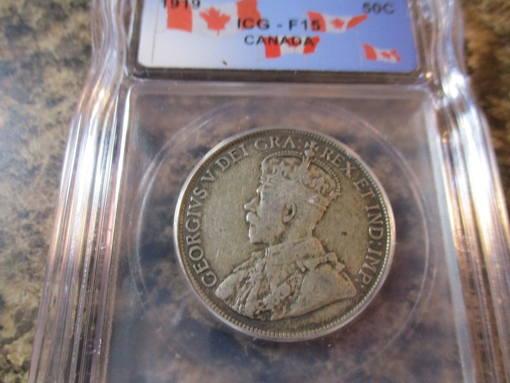 1919 CANADA 50 CENT SILVER ICG FINE 15       401