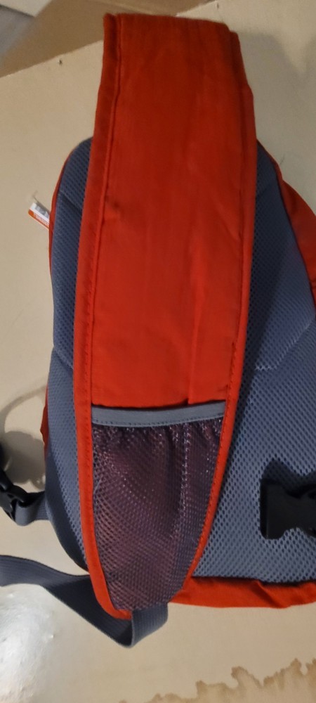 Eddie Bauer Red & Gray Hiking Camping Daypack Backpack Nylon Adjustable Strap