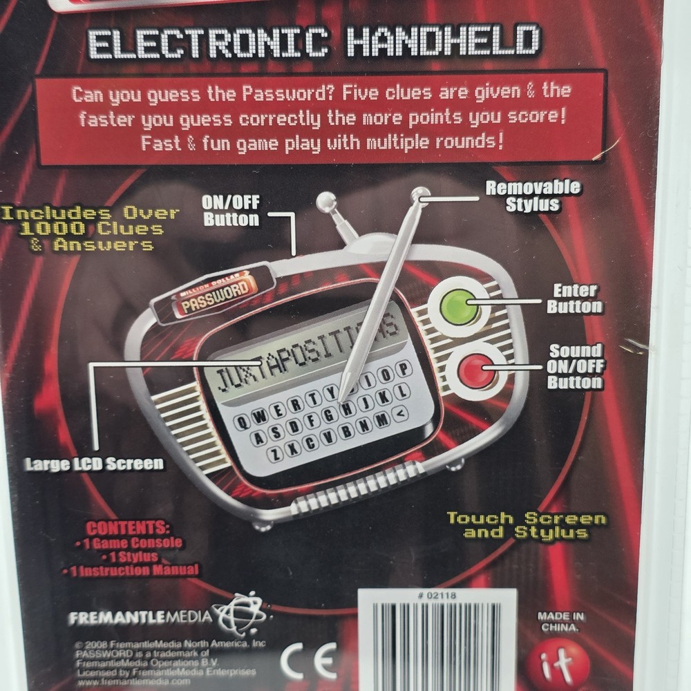 Million Dollar Password Hand-Held Electronic Game Regis Philbin New 2008