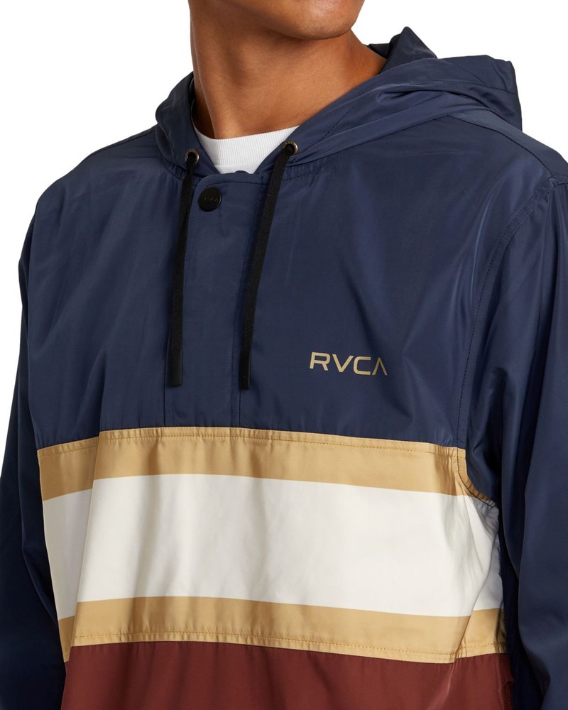 RVCA Meyer II Packable Anorak Men's Jacket, Moody Blue, Medium