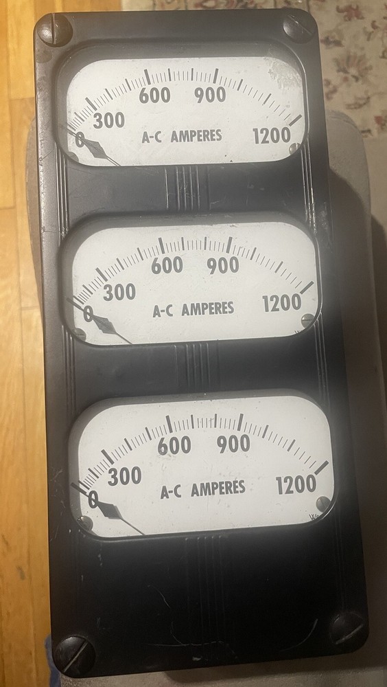 Westinghouse Triplex Ammeter Scale 0 - 1200