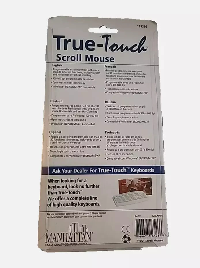 True-Touch Scroll Mouse - Ultra-Sensitive Touch Navigation, Ergonomic Design