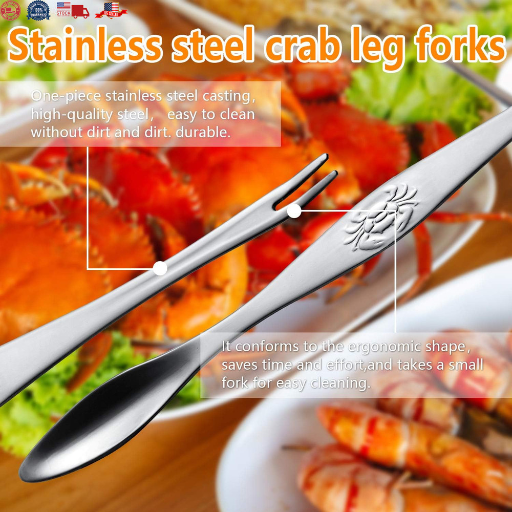 13 Pieces Crab Leg Crackers Set Includes Nut Crackers Lobster Shell Forks + Bag