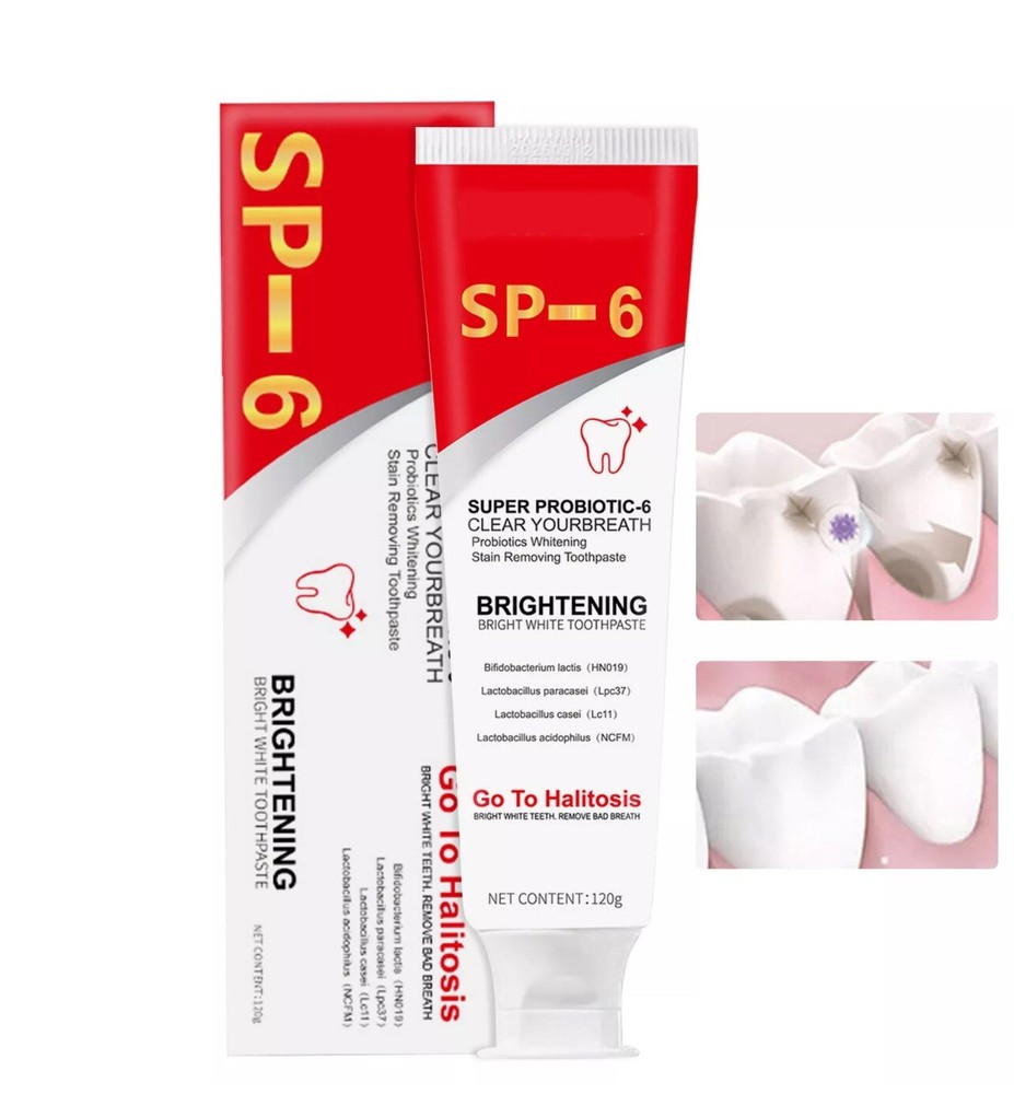 2Pcs Super Probiotic SP-6 Toothpaste, Probiotics Bright White Toothpaste, Sp 6