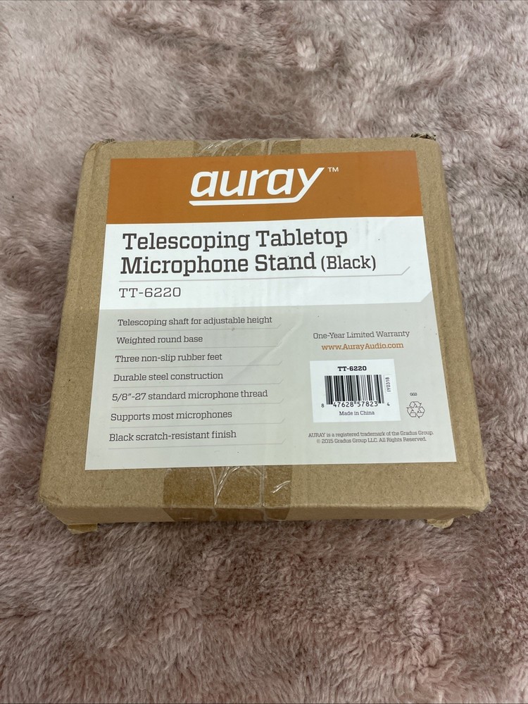 Auray TT-6220 Black Telescoping Tabletop Microphone Stand Used