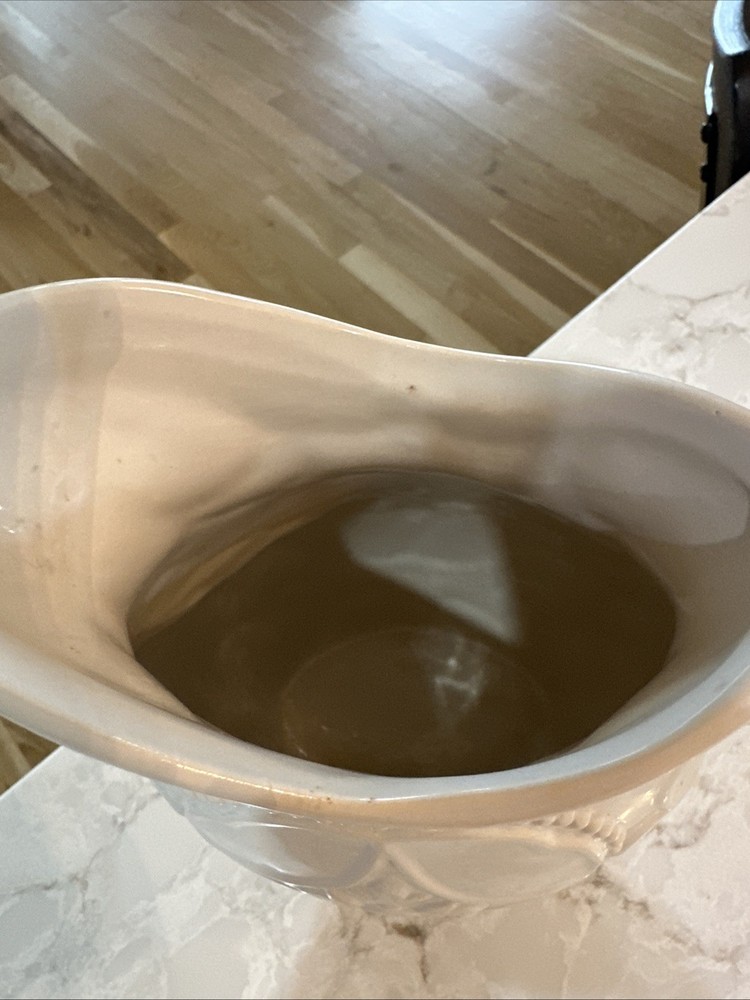 White Pitcher, Slim, Embossed Design