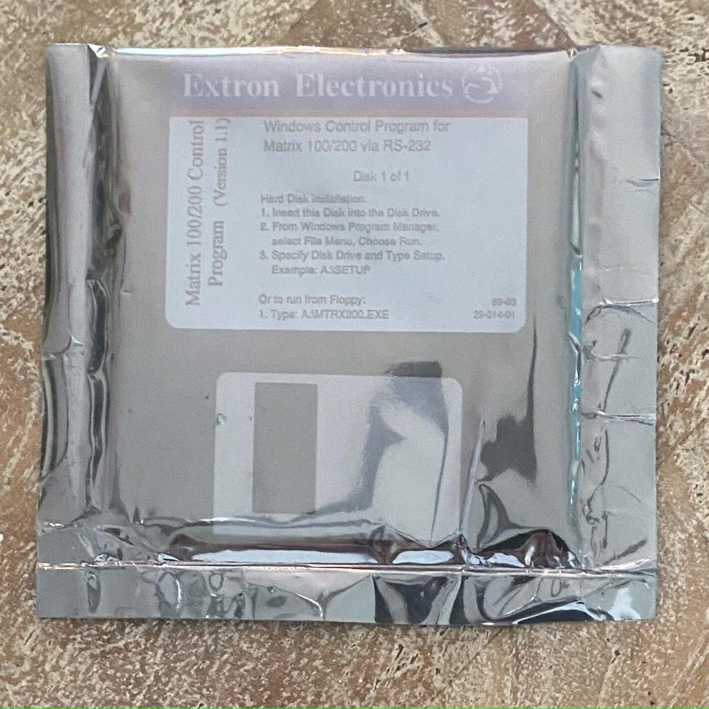 Extron Electronics Windows Control Software Disk for Matrix 100/200