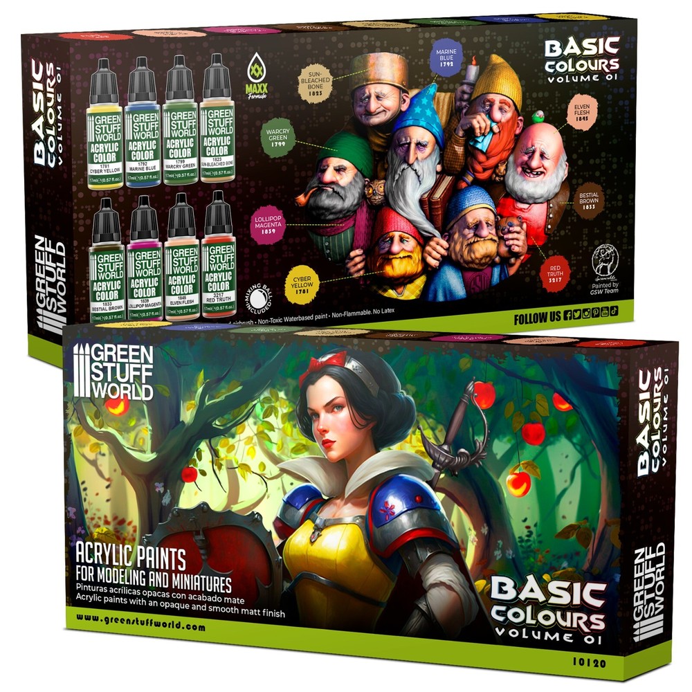 Paint Set - Basic - Airbrush Brush warhammer 40K acrylic 17ml basic colors tones