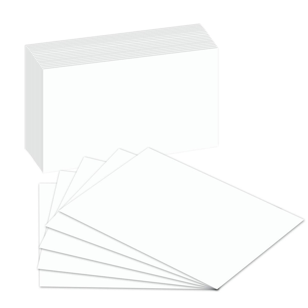 Extra Thick Blank 14pt (100lb) Index Cards, 4 x 6, 100 Per Pack