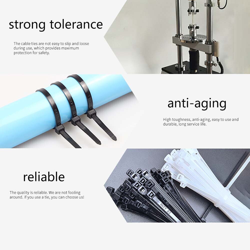 Cable Ties White & Black Natural Nylon Plastic Zip Tie Wraps VARIOUS SIZES