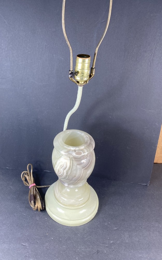 Solid Marble Or Onyx Hand Carved Vase Lamp