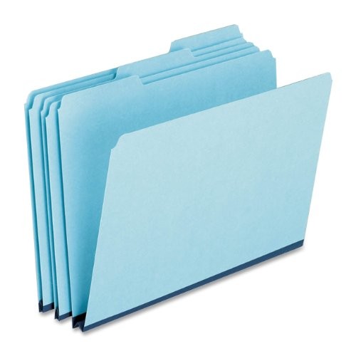 Esselte 9200T13 Pressboard File Folder Blue 1" Exp 25/Box