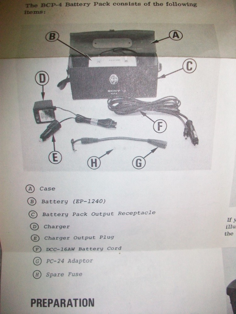 VINTAGE SONY BCP-4 BATTERY PACK & CASE