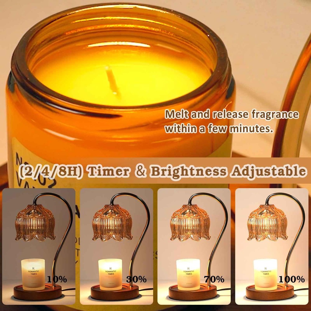 Funistree Flower Candle Warmer Lamp with Timer, Dimmable