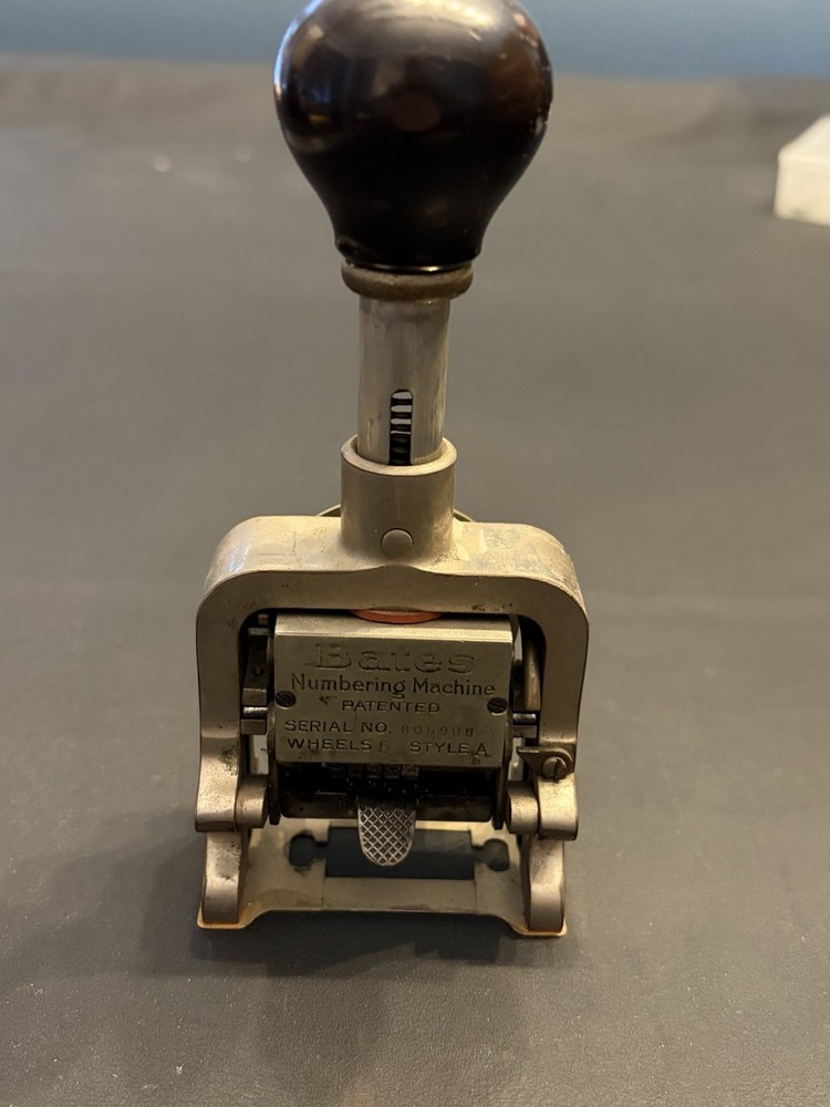 Bates Numbering Machine Style A – 5 Wheels – Serial 805908 – Working