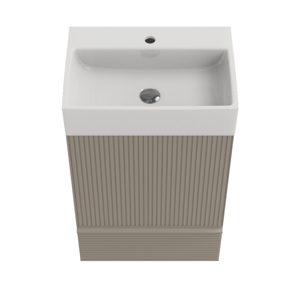 Bathroom vanity with ceramic sink
