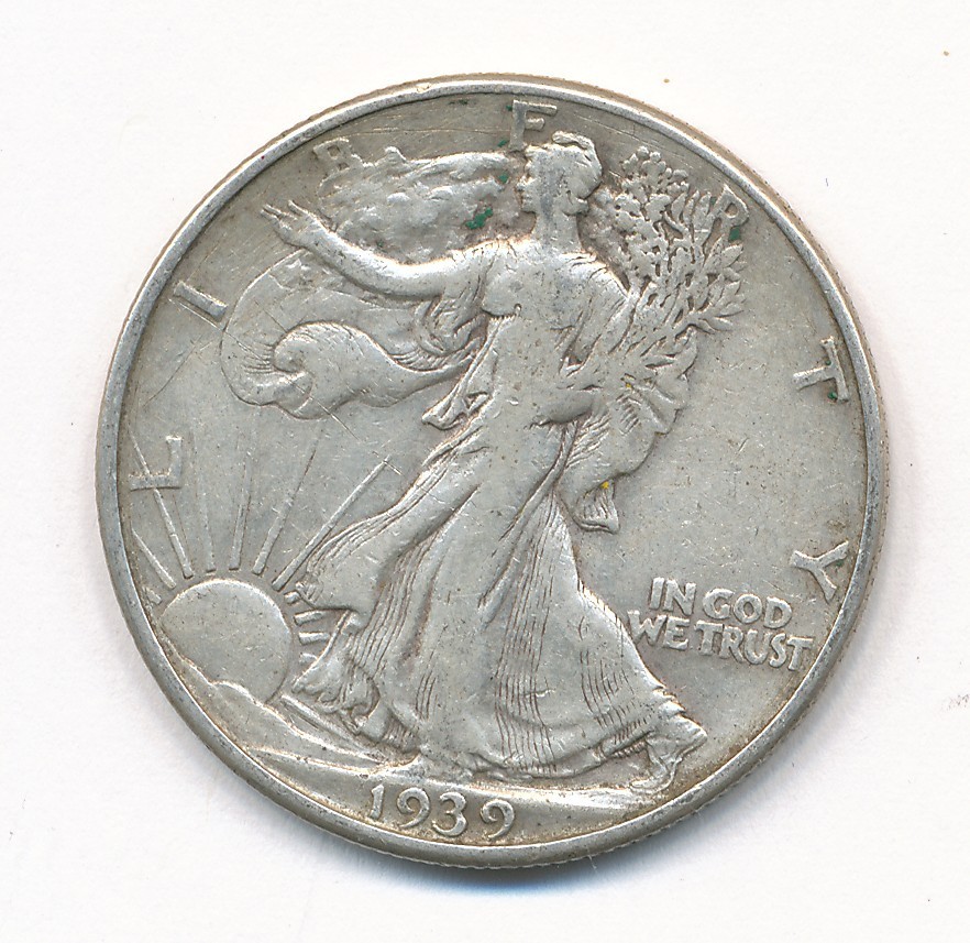 1939 D WALKING LIBERTY SILVER HALF DOLLAR