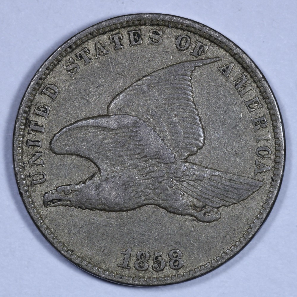 1858 Flying Eagle Cent - 1c Raw VF+ - Nice Example!