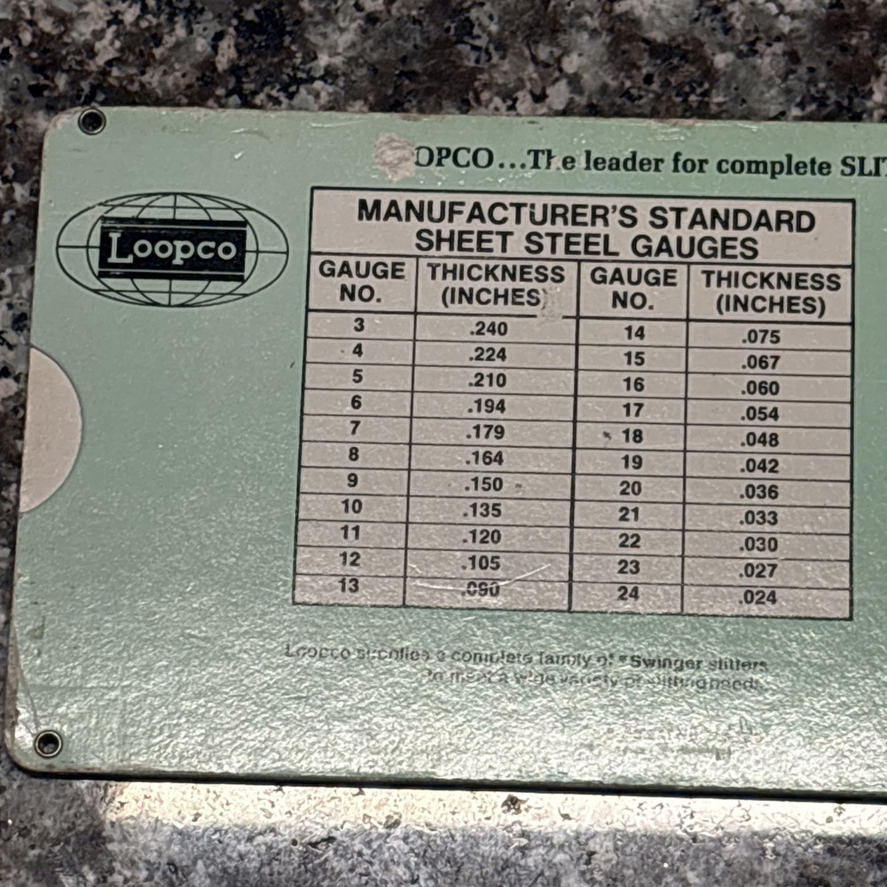 Coil Slitter Cutting Capacity Calculator 1975 Slide Rule Chart LoopCo
