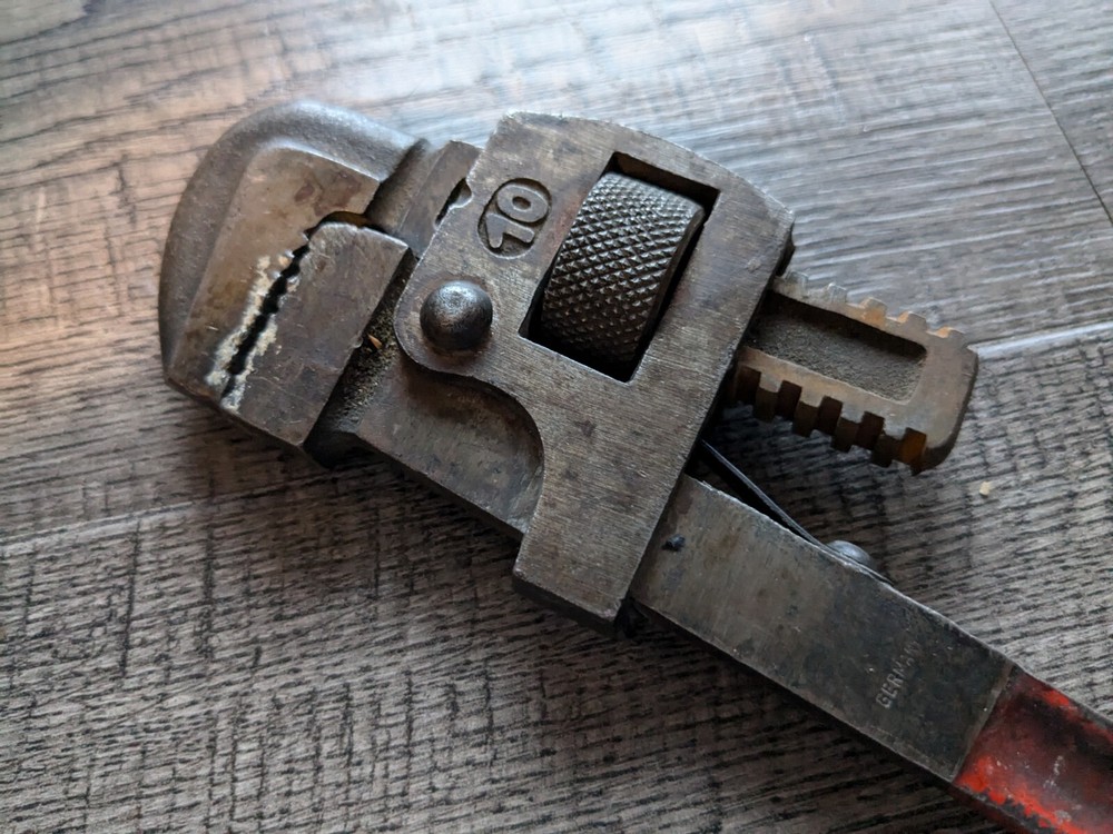 Vintage Pipe Adjustable Wrench #10 Made in Germany