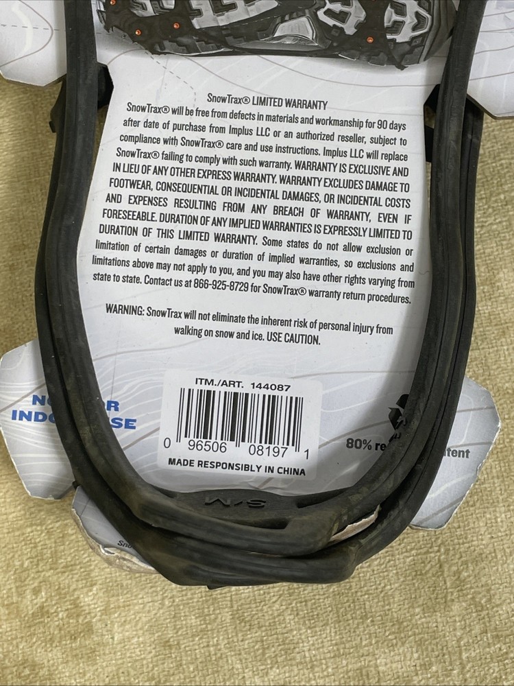 Yaktrax Snow Trax Rubber Small/ Medium New