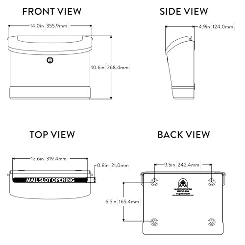 Princeton Locking, Wall-Mounted Mailbox for Outside, Metal Galvanized Medium