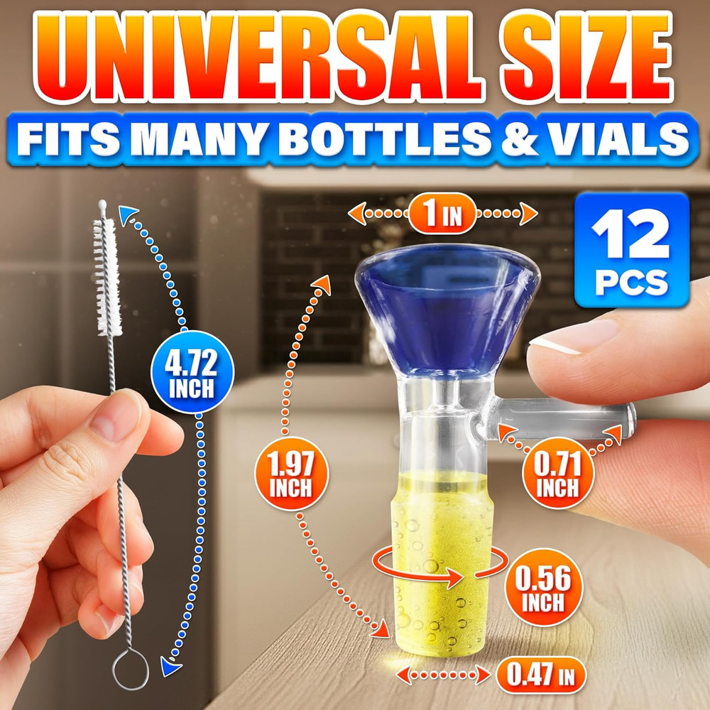 12-Pack 14Mm Glass Funnel with Handle – Ergonomic Handle for Kitchen & DIY Use,