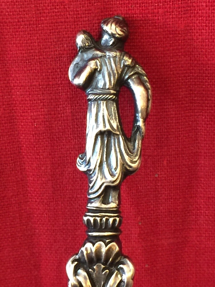 Large Antique Dutch Ornate Silver Spoon